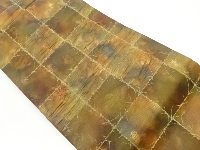 JAPANESE NAGOYA OBI / WOVEN GRID